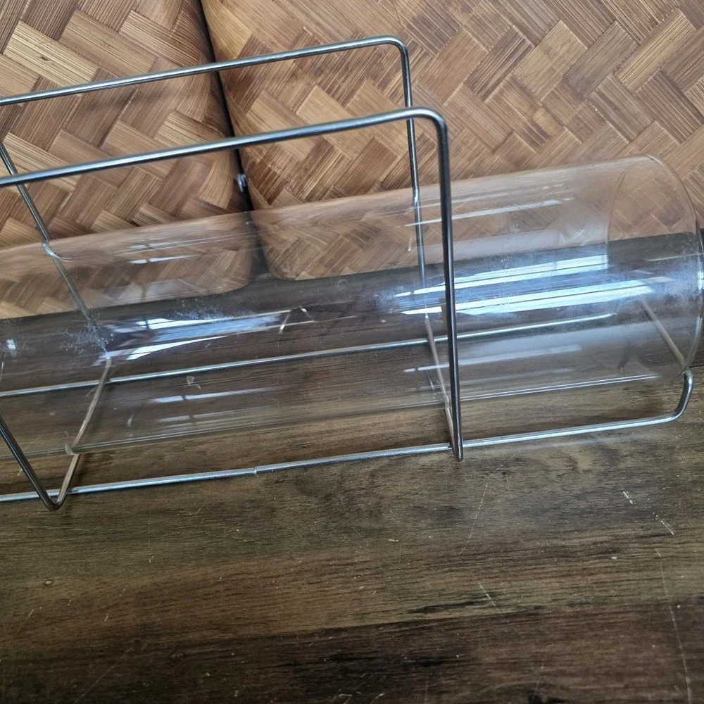 Pyrex Bake A Round Glass Bread Baking Tube & Metal Rack Corning 14